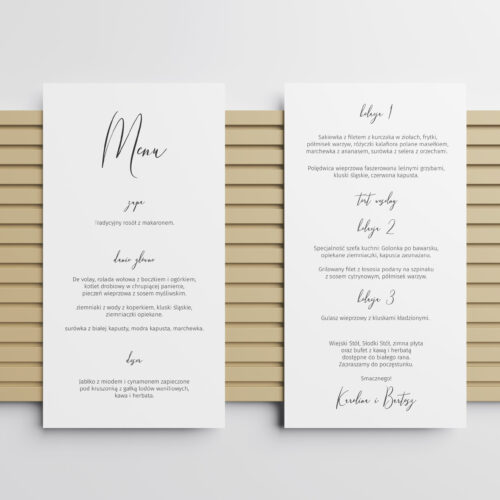 Menu weselne - uniwersalne - wzór 21